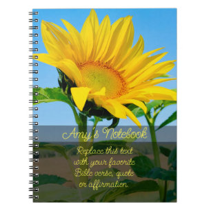 Caderno Espiral Adicione Sua Própria Citação Espiral De Girassol N