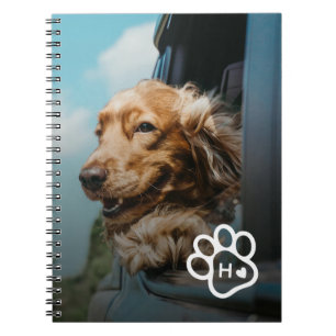 Caderno Espiral Adicione Sua Própria Foto de Cachorros Pets Monogr