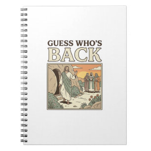 Caderno Espiral Adivinhe Quem Está de Volta Humor Ressurreição Des