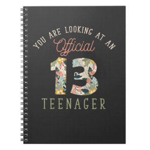 Caderno Espiral Adolescente Oficial 13 Birthday 13 Anos Menina