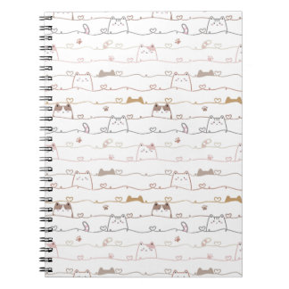 Caderno Espiral Adorable Cats Peeking Over Hearts