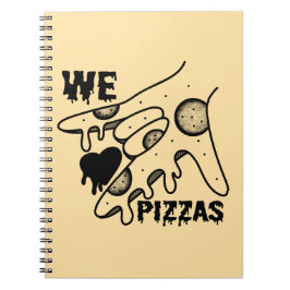 Caderno Espiral Adoramos pizza - Pizza Love - ASL ILY Obsession De