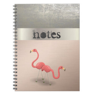 Caderno Espiral Adoráveis Flamingos Fofos  Apaixonados - Personali