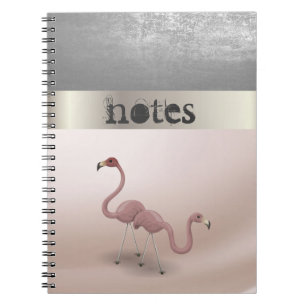 Caderno Espiral Adoráveis Flamingos Rosa - Enamorados - Personaliz
