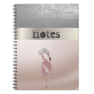Caderno Espiral Adoráveis Flamingos Rosa Flor