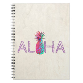 Caderno Espiral Adorável Abacaxi Havaiano Aloha