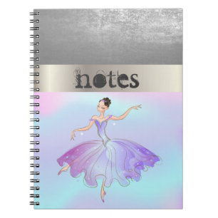 Caderno Espiral Adorável Bailarina Estilosa Holográfica