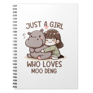 Caderno Espiral Adorável Bebê Hippo, Só Uma Menina Que Ama Moo Den