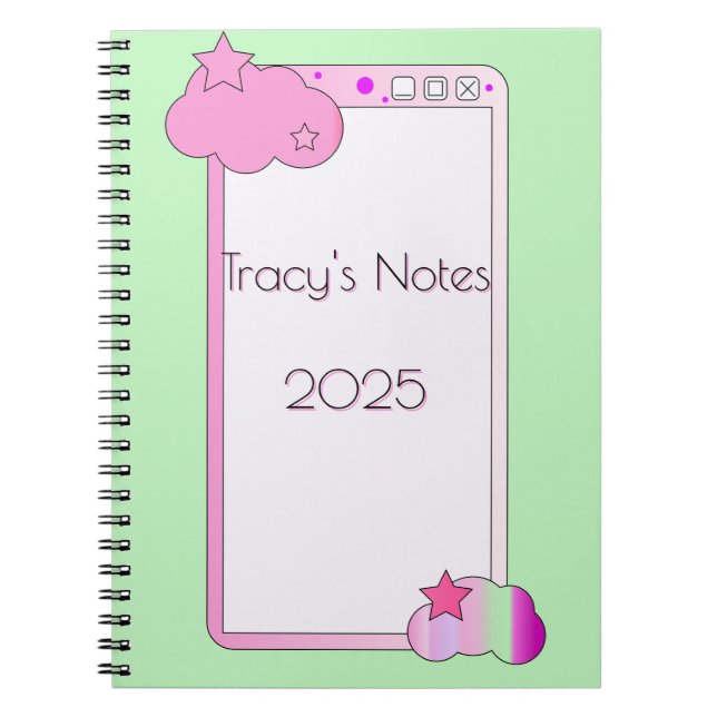 Caderno Espiral Adorável Celular Escola ou Trabalho  (Frente)