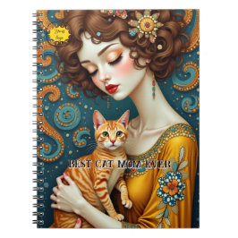 Caderno Espiral Adorável mamãe amante de gatos fofos