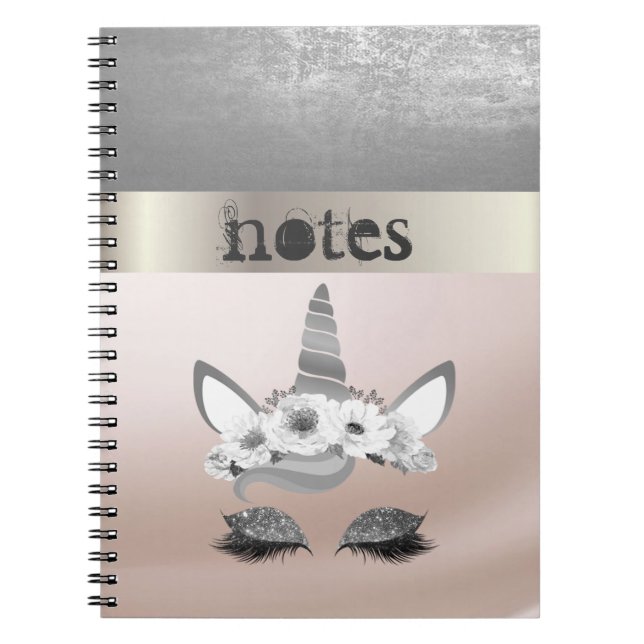 Caderno Espiral Adorável Na moda Lotus Unicorn (Frente)