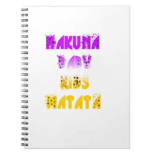 Caderno Espiral Adorável Roxo e Amarelo Hakuna Matata Baby Kids G