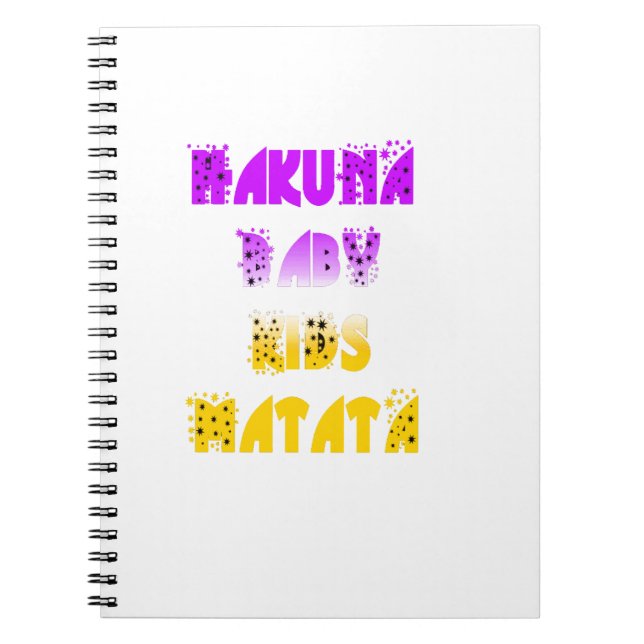 Caderno Espiral Adorável Roxo e Amarelo Hakuna Matata Baby Kids G (Frente)