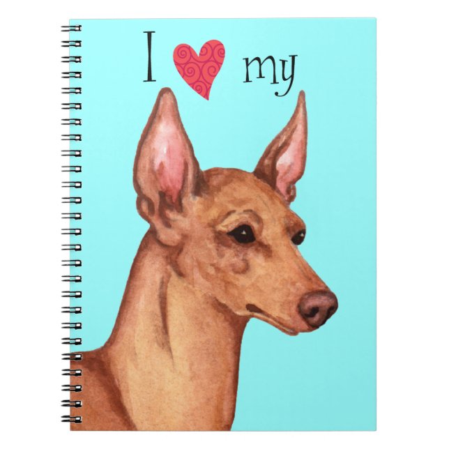 Caderno Espiral Adoro o meu Cirneco dell'Etna (Frente)