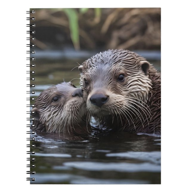 Caderno Espiral **"Adrift in Love: Mummy and Baby Otter"** (Frente)
