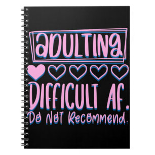 Caderno Espiral Adultos Engraçados Difíceis AF Não Recomendariam