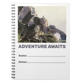 Caderno Espiral Adventure Awaits. Fantasy landscape