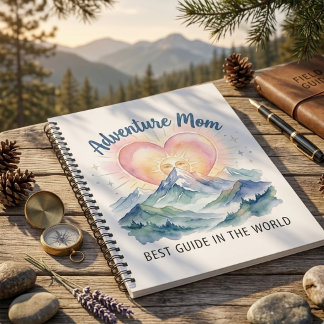 Caderno Espiral Adventure Mom Watercolor Mountain Journal