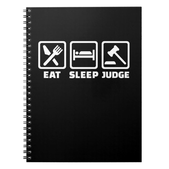 Caderno Espiral Advogado Eat Sleep Juiz (Frente)