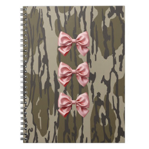 Caderno Espiral Aestésico Bottomland Camo Baby Pink Fitas e Arcos