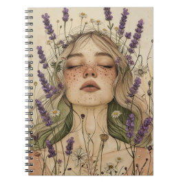 Caderno Espiral Aesthetic Cottagecore Girl Art Print