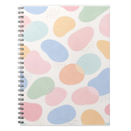 Caderno Espiral Aesthetic Pastel Abstract Shapes Spiral Notebook 