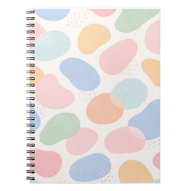 Caderno Espiral Aesthetic Pastel Abstract Shapes Spiral Notebook  (Frente)