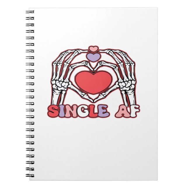 Caderno Espiral Af Skeleton Hands Dia de os namorados Classic (Frente)