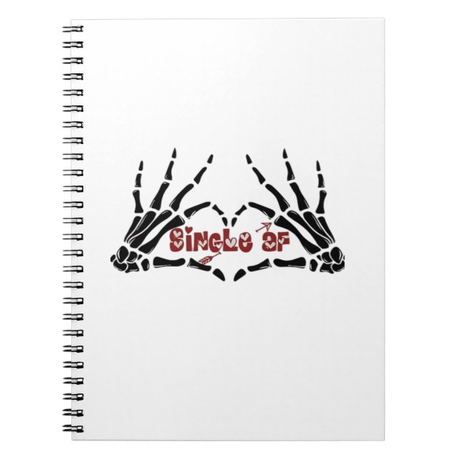 Caderno Espiral Af Skeleton Mãos Cardíaco Clássico (Frente)