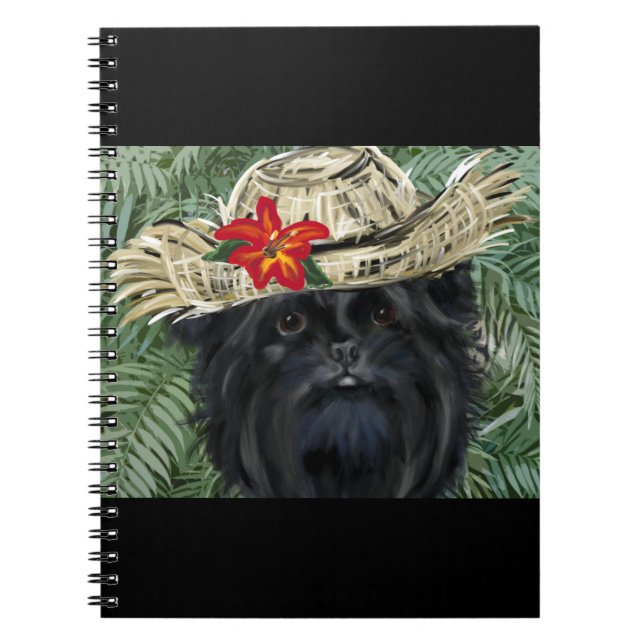 Caderno Espiral Affenpinscher Hawaii (Frente)