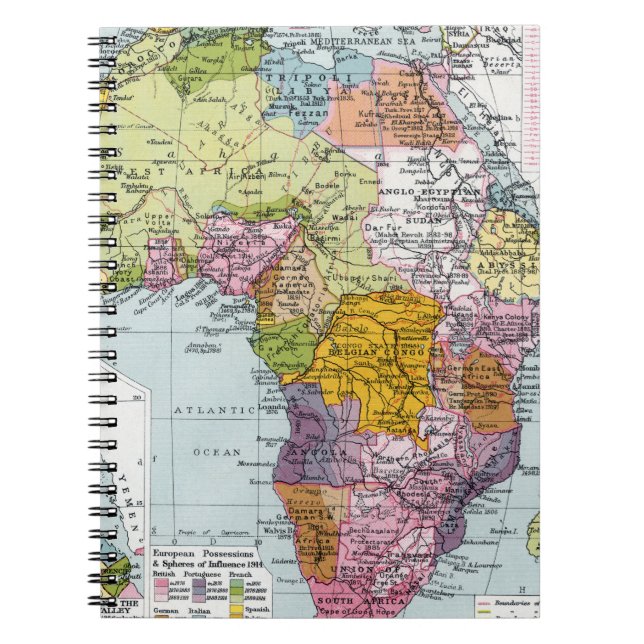 CADERNO ESPIRAL ÁFRICA DIVIDIDA, 1914 (Frente)