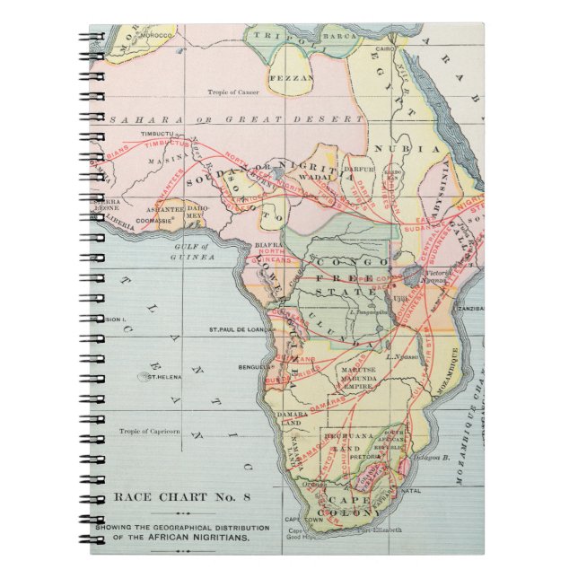CADERNO ESPIRAL ÁFRICA: MAPA, 1894 (Frente)