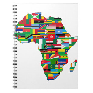 Caderno Espiral África Países Continentes: Sinalizadores Mapeiam