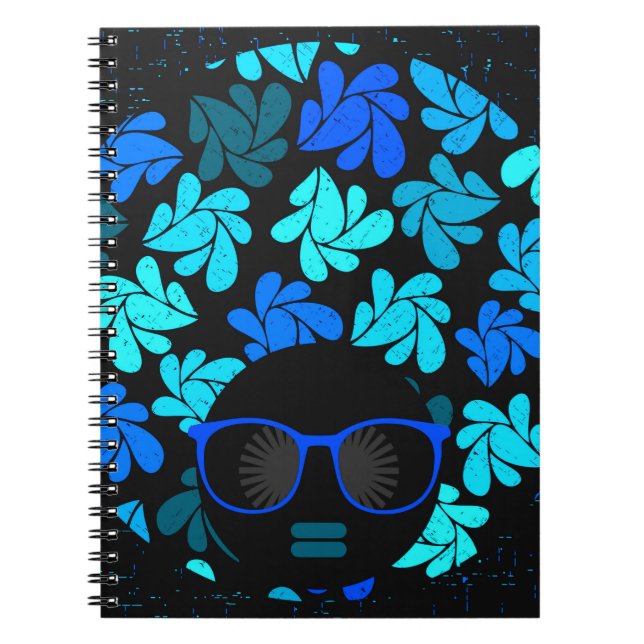 Caderno Espiral Afro Diva Azul  (Frente)