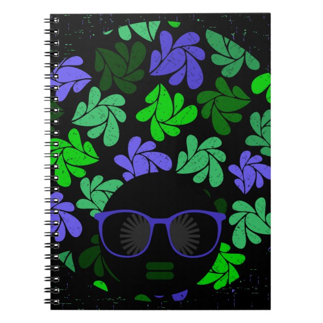 Caderno Espiral Afro Diva Verde & Azul (Frente)