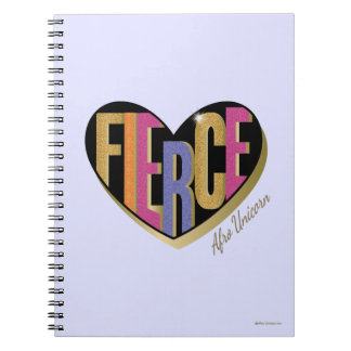 Caderno Espiral Afro Unicorn Fierce Heart Design