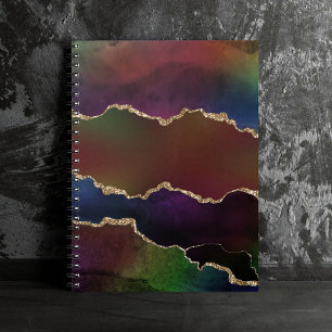 Caderno Espiral Agato Escuro Intenso Moody Rainbow Jewel Tone