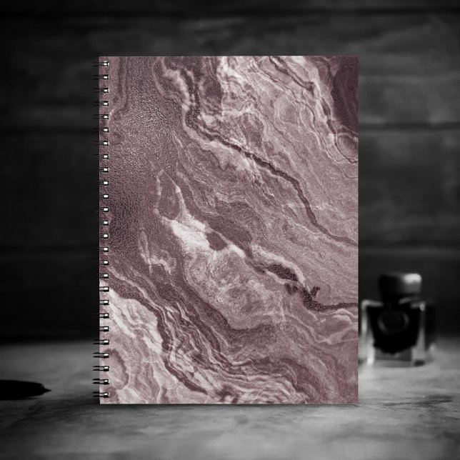 Caderno Espiral Agato Mauve Cristalizado | Mármaco-rosa Rosa Dusty (Criador carregado)