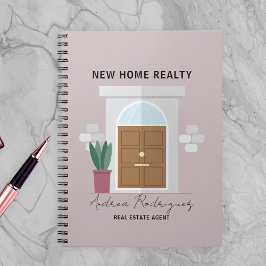 Caderno Espiral Agente Imobiliário de Porta Frontal Minimalista e