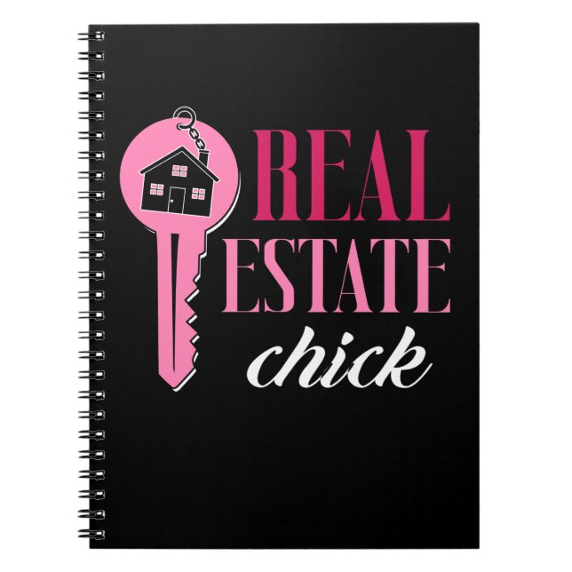 Caderno Espiral Agente Imobiliário Feminino Funny Estate Broker (Frente)