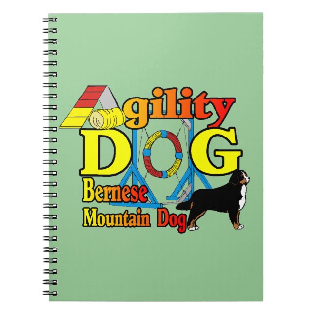 Caderno Espiral Agilidade dos Cachorros de Montanha Bernese (Frente)