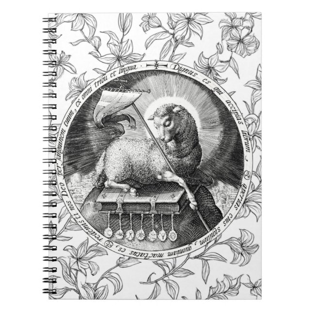Caderno Espiral Agnus Dei Cordeiro de Deus  (Frente)