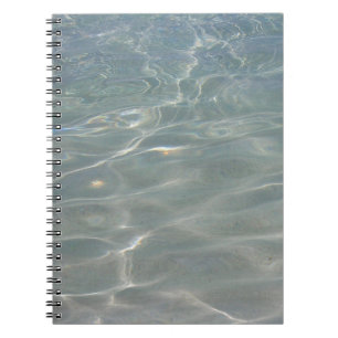 Caderno Espiral Água Caribenha Abstrata Azul Natureza