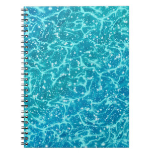 Caderno Espiral Água do mar azul com faíscas