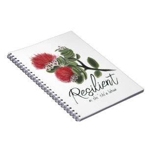 Caderno Espiral Água Flor de Lehua Vermelha Havaiana Resiliência e
