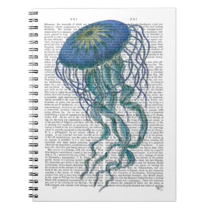 Caderno Espiral Água-viva azul