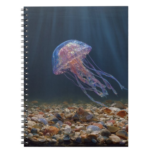 Caderno Espiral Água-viva com notebook Seashell Ocean (Frente)