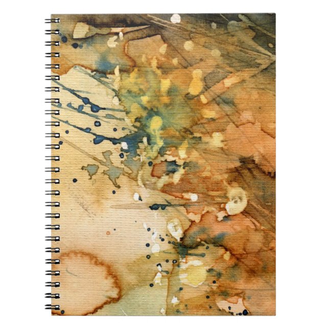 Caderno Espiral Aguarela abstrata e fundo velho (Frente)