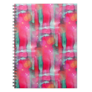 Caderno Espiral Aguarela pintada abstrato do brilho de Sun