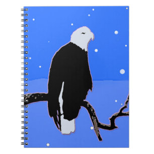 Caderno Espiral Águia Balda no inverno - Arte Original da Vida Se